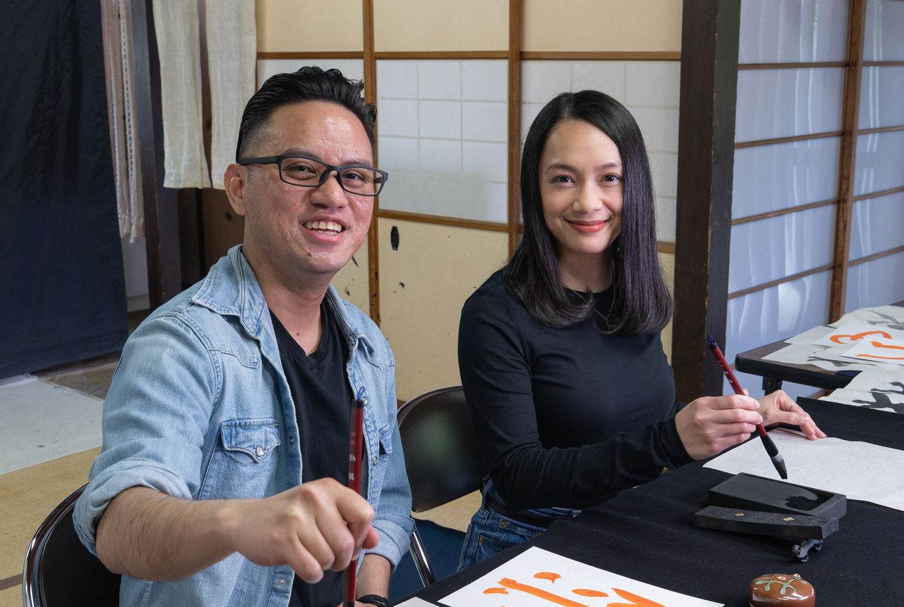 書道体験の参加者